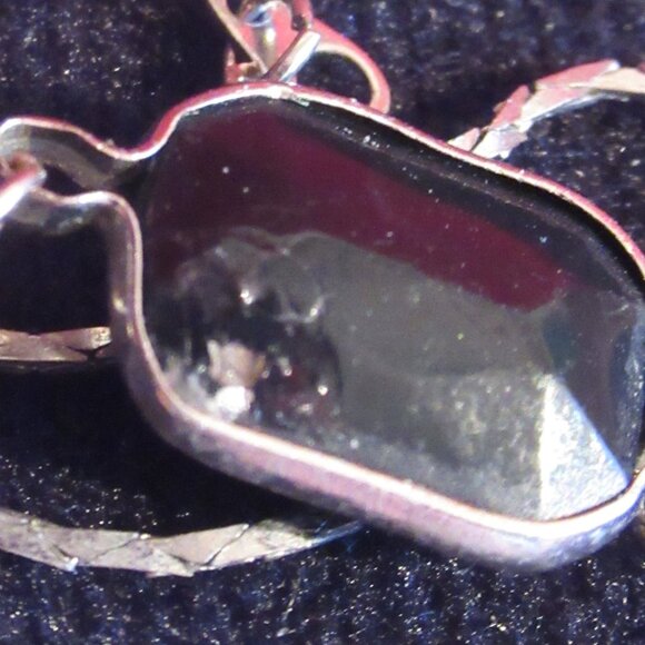 Whitby Jet necklace w/ Fools Gold inclusion, Silver accent, Pyrite, 925 - Picture 9 of 13